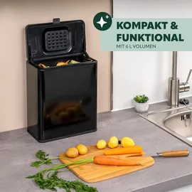 ELUNO Biomülleimer 6 l Schwarz