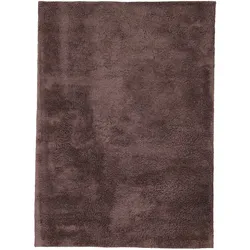 Hochflor-Teppich CARPETFINE "Silky", braun, B:80cm H:20mm L:150cm, Mikropolyester, Teppiche, Shaggy, Langflor, uni, besonders weich, handarbeit