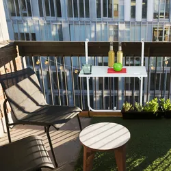 Relaxdays Balkon Hängetisch, klappbar, 3-Fach höhenverstellbar, Tischplatte in Holzoptik, B x T: 59,5 x 35,5 cm, weiß