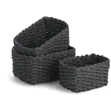 Zeller Aufbewahrungskorb-Set 3-tlg. Papiergeflecht 24 x 18 x 13 cm schwarz