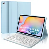 IVEOPPE Tastatur für Samsung Galaxy Tab S6 Lite 2024, Hülle mit Tastatur Galaxy Tab S6, Bluetooth Magnetischer QWERTZ Keyboard Samsung für S6 Lite 10.2 Zoll 2024/2022 (SM-P610/P615/P613/P619), Blau