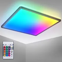 B.K.Licht - LED Deckenlampe mit indirektem Licht, Fernbedienung, RGB+W schwarz
