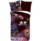 Descanso Wendebettwäsche »Bloomie«, Satin, 135x200, Biese, Reißverschluss, Wendeoptik, Blumen