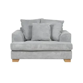 Soho Sessel Franka Flachgewebe 136 x 87 x 103 cm Grau mit Kissen