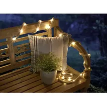 technik@all LED Lichterkette Hanfseil 3,1 m Warmweiß