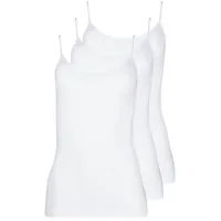 Pompadour Spaghetti-Hemd 3er Pack 7720-520, 44 Weiss (PO-0060)