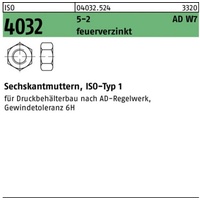 Bufab Sechskantmutter ISO 4032 M12 5-2 AD W7 feuerverz. 100 Stück
