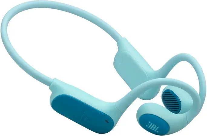 JBL Junior Free Halsband-Kopfhörer, Offener Sound, 85-dB-Geräuschpegelbegrenzung, Elternsteuerung, Türkis