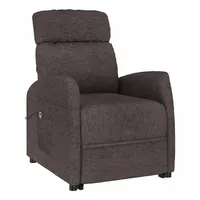 vidaXL Aufstehsessel Dunkelbraun Polyester 83,5 x 104 x 0 cm Braun mit verstellbarer Rückenlehne