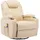 vidaXL Massage-Schaukelsessel Kunstleder 55 x 100 x 55 cm Creme mit Fernbedienung