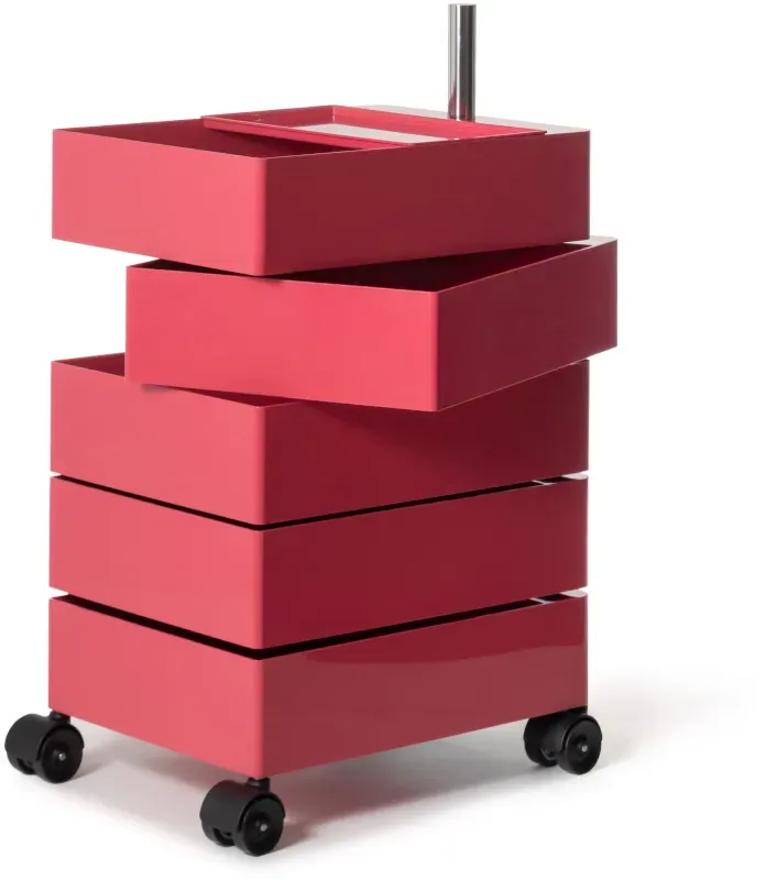 Magis 360° Rollcontainer mit 5 Fächer, magenta