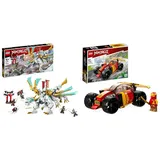 LEGO 71786 NINJAGO Zanes Eisdrache, ab 10 Jahren & 71780 NINJAGO Kais Ninja-Rennwagen EVO 2in1 Rennwagen Spielzeug zu Geländewagen-Fahrzeug, Modellbausatz für Jungen und Mädchen ab 6 Jahren