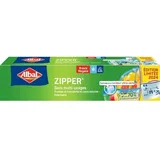 Albal Zipper-Beutel, mittelgroß, Modell 3L, 70% recycelte Ressourcen, sehr sicherer Schieberverschluss, strapazierfähig, spülmaschinenfest, lebensmittelecht, 27 x 24 cm