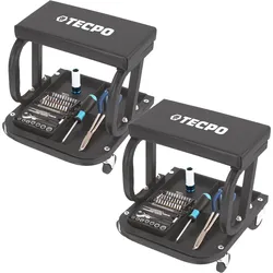 2x TECPO Werkstatt-Rollsitz mit Ablage KFZ Rollhocker