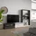 SKRAUT HOME Wohnwand, Wohnzimmer, weiß und schwarz, Elektrokamin,, 310/35/186cm