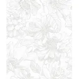 Art for the home Vliestapete ART FOR THE HOME "Soft Blush Dahlia", grau, B:0,53m L:10m, Vlies, Tapeten, Grau - 53x10m