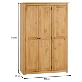 CARO-Möbel Kleiderschrank Cancun 118 x 175 x 0 cm Braun