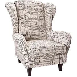 Supellex Ohrensessel mit Hocker | Carpe Diem Beige Kolonial Design