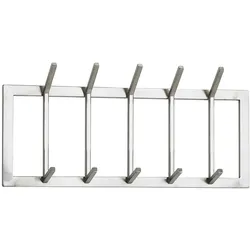 Kadima Design Wandgarderobe aus Metall, Elegante Kleiderhakenleiste mit 10 Haken für Jacken, Mäntel und Accessoires. 65x10x30 cm