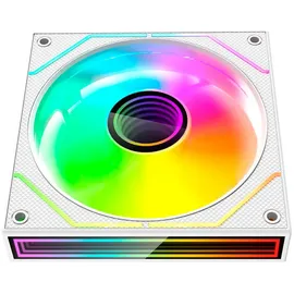 Mars Gaming MF-3DPROX2, Kit 2x PWM 120mm Lüfter, ARGB Triple Infinity Mirror 360° Beleuchtung, PWM-Steuerungssystem, FDB-Lager, PC-Lüfter mit voller ARGB-Kompatibilität, Weiß