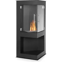 Moritz Ethanol Kamin Wandkamin I 95 x 58 x 39 cm Eckkamin I 1 Liter Brenner I Bioethanol Kamin IEthanol Kaminofen Indoor Outdoor I Innen Außen I B...