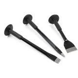 Wiltec Handmeißel Set 3-teilig Flachmeißel Spitzmeißel Breitmeißel
