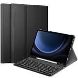 Fintie Französische AZERTY-Tastatur für Samsung Galaxy Tab S9 FE 10,9 Zoll 2023/Tab S9 11 Zoll – kabellose Bluetooth-Tastatur mit Mehreren Positionen, Schwarz