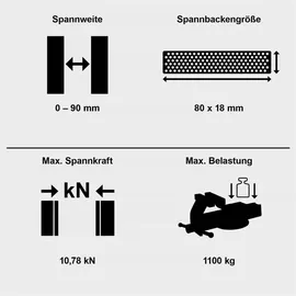 SCHEPPACH Schraubstock Stahl 0-80 mm schwarz