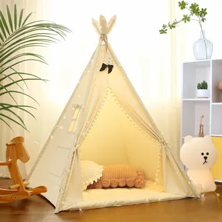 LIONHERZ® DAS ORIGINAL Tipi Zelt Kinder 100% Baumwolle | Kinderzelt Indoor