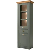 Furn.design Vitrine, Grün, Eiche Wotan, Nachbildung, 3 Fächer, 1
