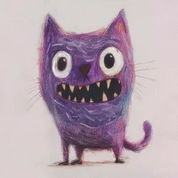 Gemälde MONSTER - blau