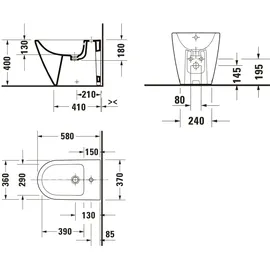Duravit D-Neo 37x58cm, m HL, ÜL, Hahnlochbank, weiß