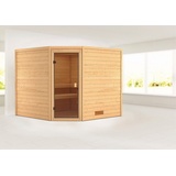 KARIBU Sauna »"Leona" mit bronzierter Tür naturbelassen«, beige