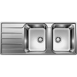 Blanco Lemis 8 S links Einbauspüle gebürsteter Edelstahl Handbetätigung 1160 x 500 mm