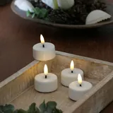 Deluxe Homeart LED Mini Teelichter Mia flackernd mit Batterien D: 3,5cm weiß 4 Stück