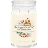 Yankee Candle Signature Duftkerze ; große Kerze mit langer Brenndauer „Spun Sugar Flurries“ ; Soja-Wachs-Mix