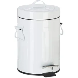 Relaxdays Vintage Treteimer 3 l Weiß
