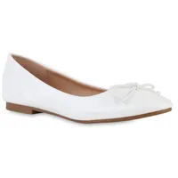 VAN HILL Klassische Ballerinas in Weiss Lack