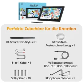 xppen Artist 12 3rd, Gen) - X4 Stift,
