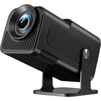 HIPPUS Mini Native 1080P Full HD 4K Mini Portabler Projektor (3840x2160 px, Heimkino Zoom für Handy iOS//Laptop/Tablet/TV Stick/USB) schwarz
