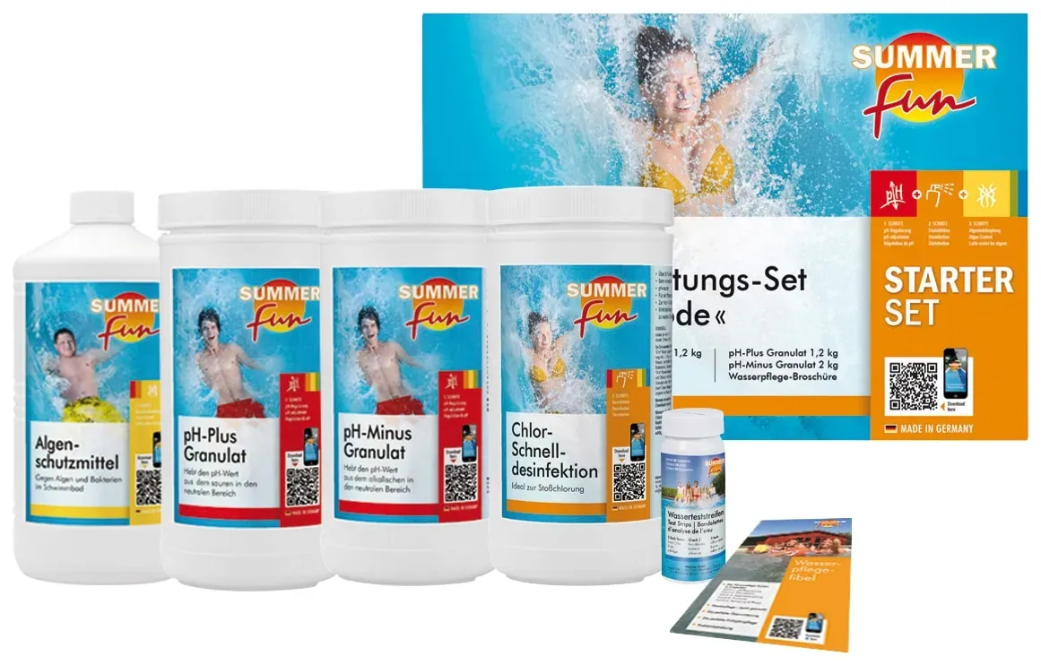 Poolpflege SUMMER FUN "Starterset Chlor Maxipack" Wasserpflegemittel weiß 6-tlg.