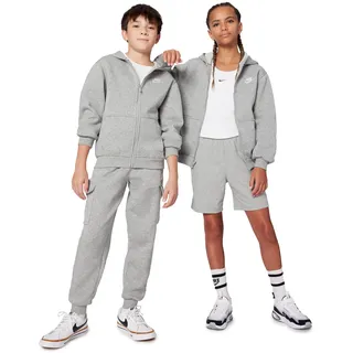 Nike Sportswear Club Fleece Kapuzenjacke Kinder 063 dk grey heather/base grey/white XL 158-170 cm