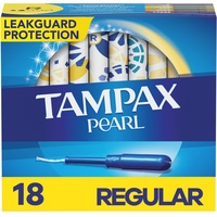 Tampax Pearl Kunststoff-Tampons, normale Saugfähigkeit, geruchlos, 18 Stück
