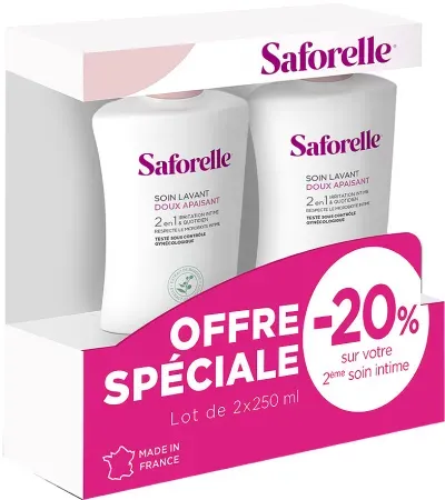 Saforelle Soft-Waschlösung Intimhygiene 2x250ml Promo 2ter Artikel -20%