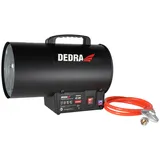 Gasheizgebläse 27 kW DEDRA 300 m3/h, elektrische Piezozündung, Betriebstemperaturbereich: 20–50°C, integrierter Ventilator, Sicherheitssysteme, mobil und ergonomisch