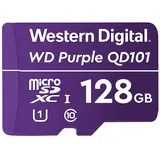Western Digital WesternDigital Micro-SD-Karte WD Purple Ultra Endurance QD101, WDD128G1P0C, bis 100 MB/s, UHS-I U1, SDXC, 128GB