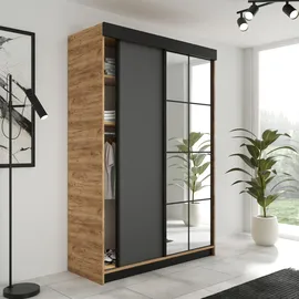 kier furniture Schiebetürenschrank Lamaro 138 x 205 x 59 cm Eiche/Graphit