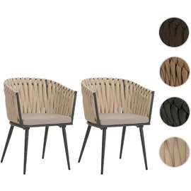 Mendler HWC-N38 Gartenstuhl 61 x 61 x 82 cm creme 2 St.