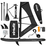 VirtuFit Surfer 305 SUP-Board Schwarz inkl. Windsurf-Set - Schwarz