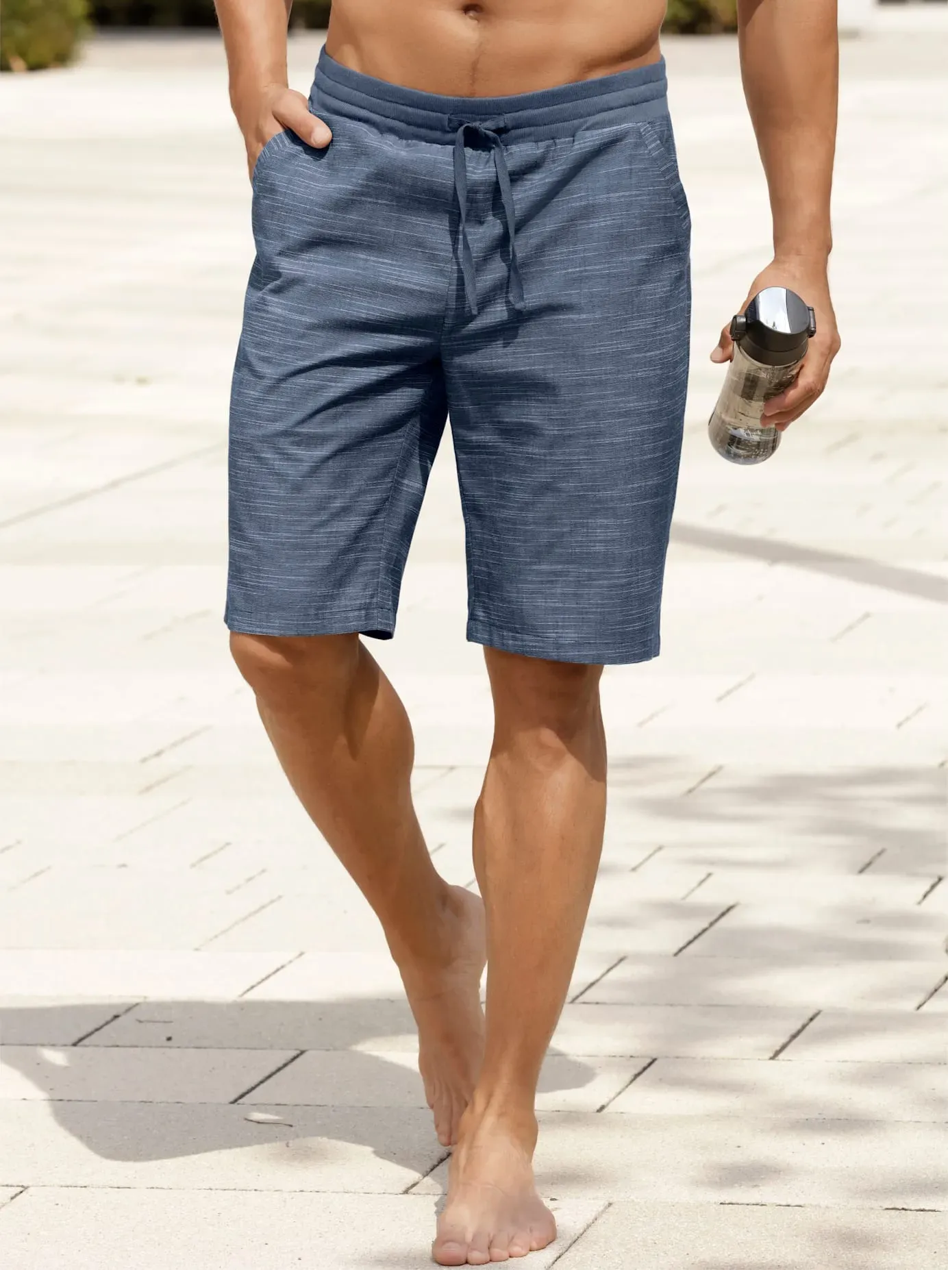 Bermudas CLASSIC, Herren, Gr. 54, Normalgrößen, blau (blau, meliert), 55% Polyester, 45% Baumwolle, meliert, kurz, Hosen Bermudas, Topseller
